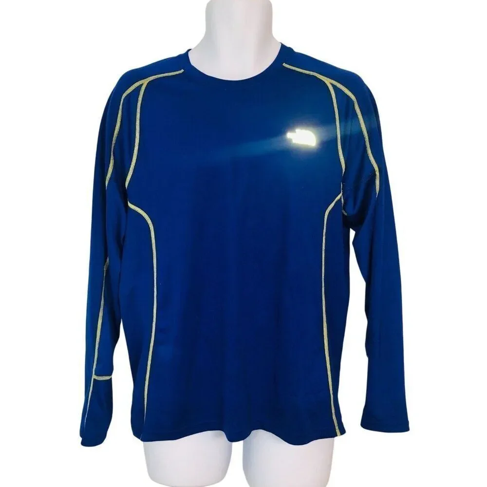 The North Face Mens L Blue Shirt Layering Long Sleeve Athletic Flash Dry